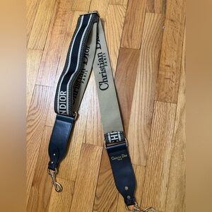 Beige and Black Canvas Strap - Adjustable Shoulder Crossbody